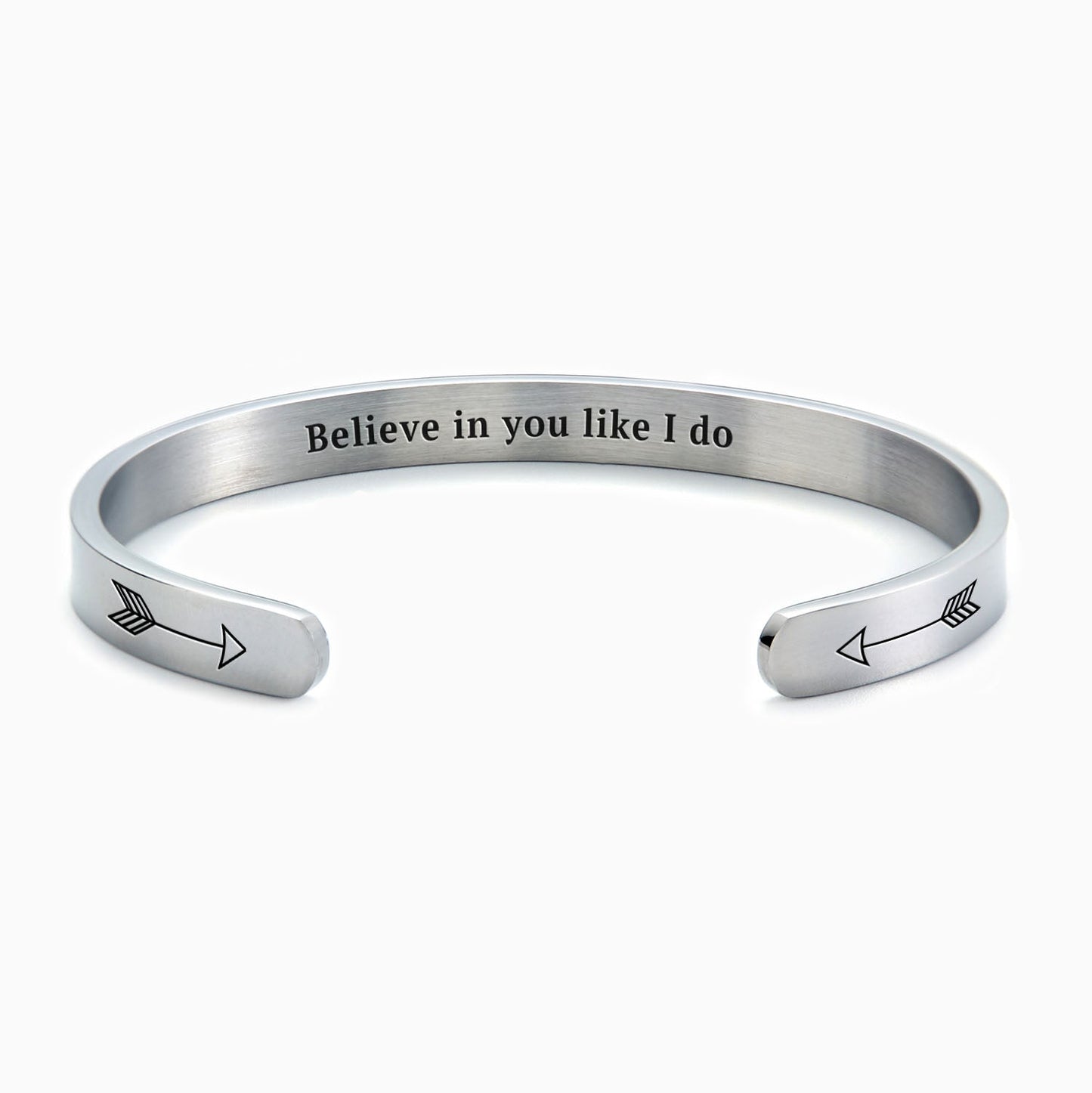 ‘Believe In You Like I Do’ Personalised Engraved Cuff Bangle