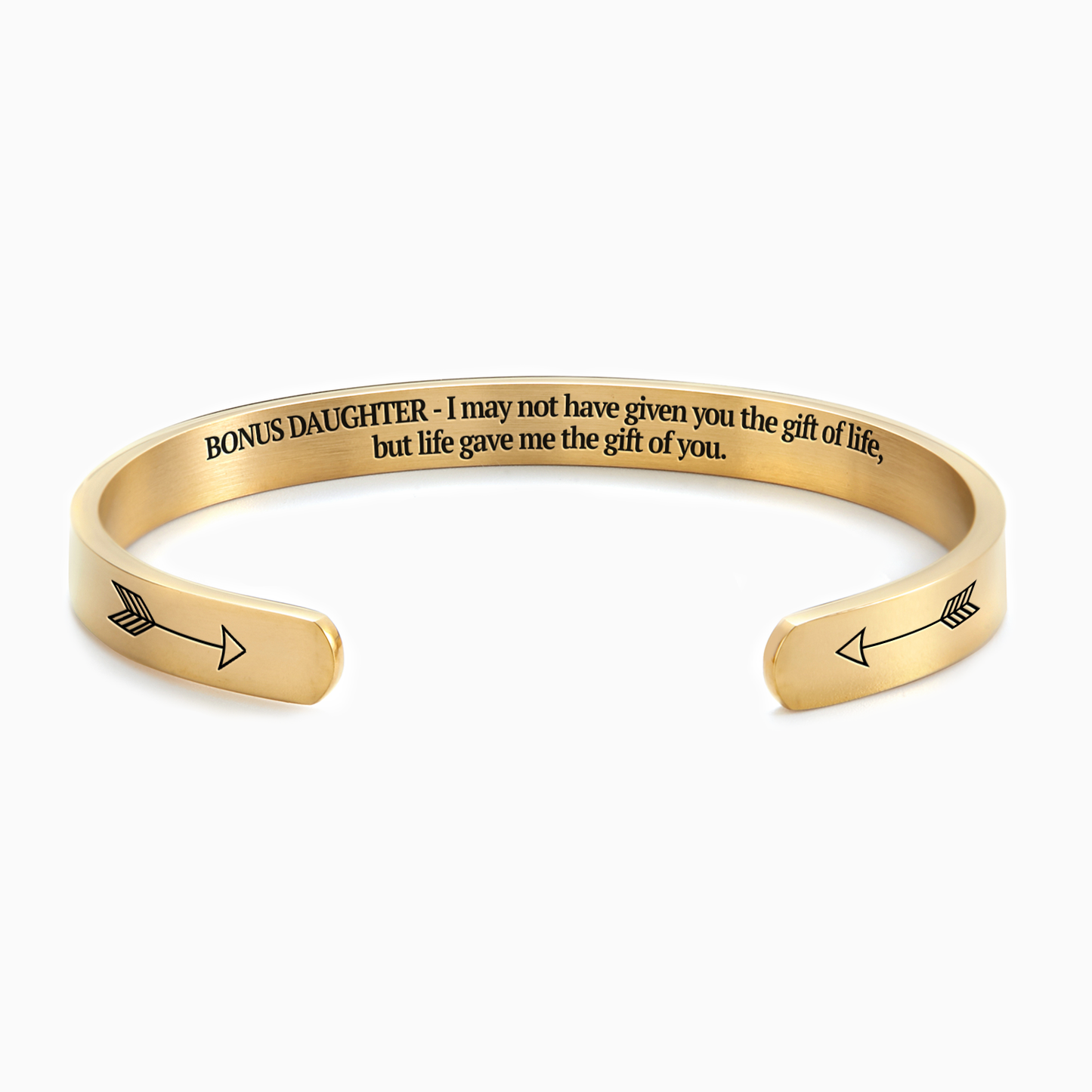 ‘Bonus Daughter’ Personalised Engraved Cuff Bangle – Step Daughter Gift