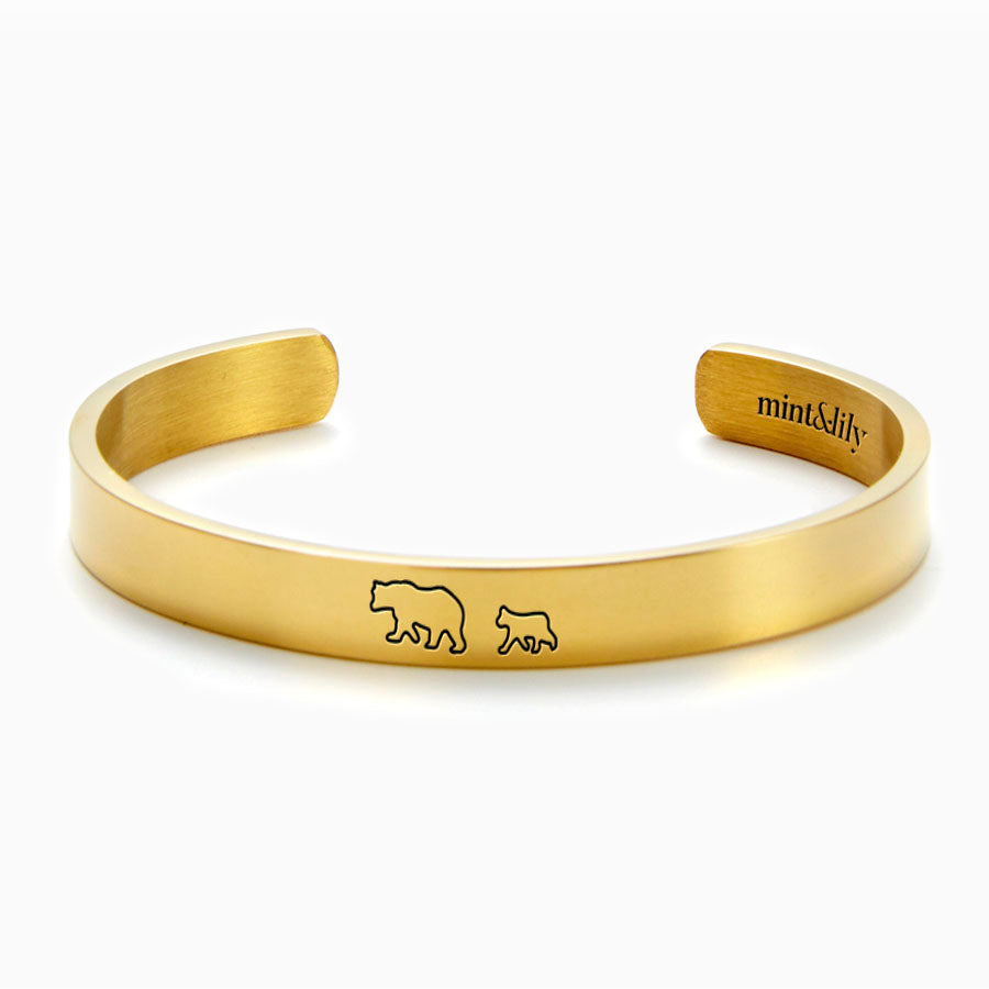 ‘Mama Bear & Her Baby Bears’ Personalised Engraved Bangle