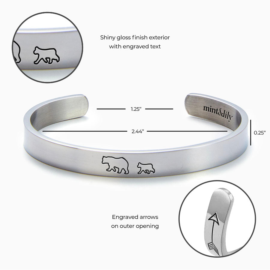‘Mama Bear & Her Baby Bears’ Personalised Engraved Bangle