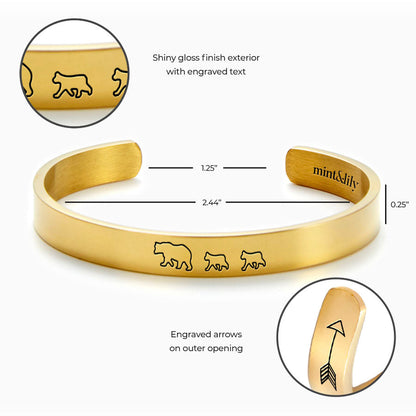 ‘Mama Bear & Her Baby Bears’ Personalised Engraved Bangle