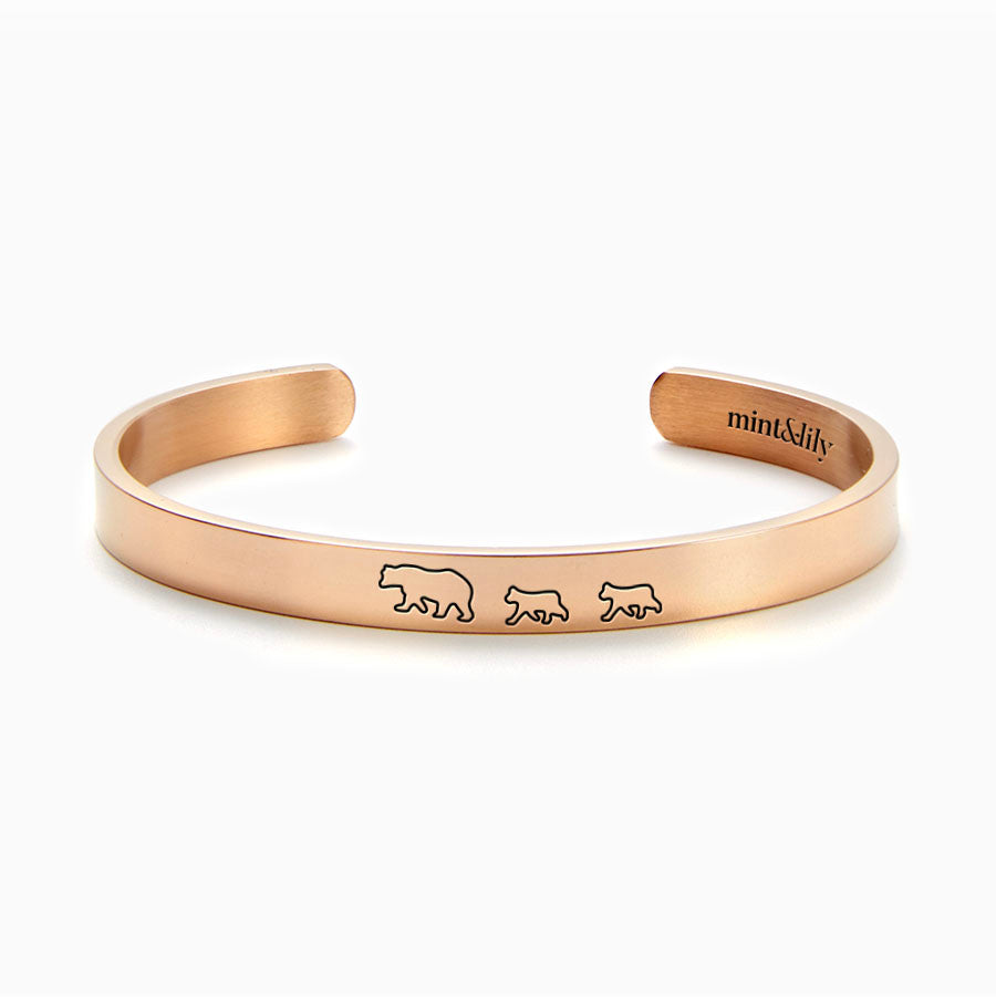 ‘Mama Bear & Her Baby Bears’ Personalised Engraved Bangle