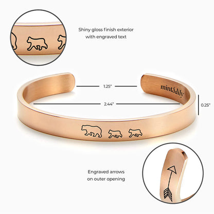 ‘Mama Bear & Her Baby Bears’ Personalised Engraved Bangle