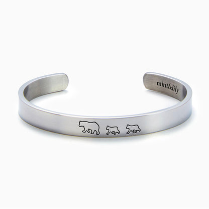 ‘Mama Bear & Her Baby Bears’ Personalised Engraved Bangle