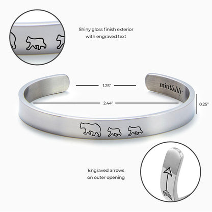 ‘Mama Bear & Her Baby Bears’ Personalised Engraved Bangle