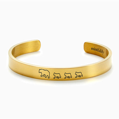 ‘Mama Bear & Her Baby Bears’ Personalised Engraved Bangle