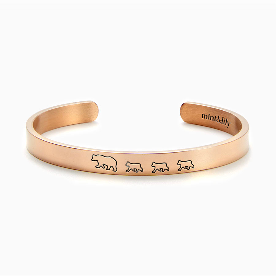 ‘Mama Bear & Her Baby Bears’ Personalised Engraved Bangle