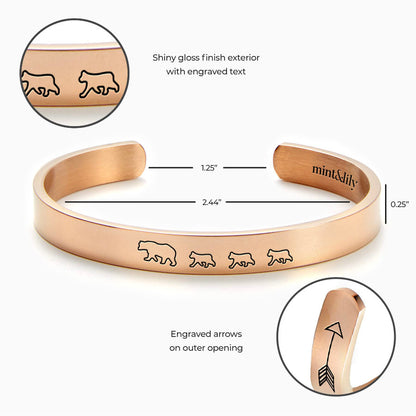 ‘Mama Bear & Her Baby Bears’ Personalised Engraved Bangle