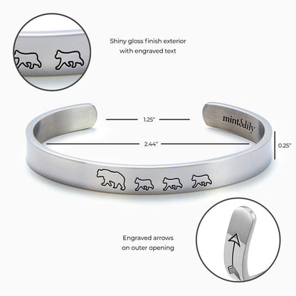 ‘Mama Bear & Her Baby Bears’ Personalised Engraved Bangle