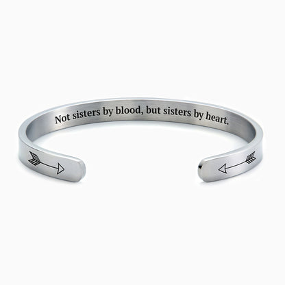 ‘Not Sisters By Blood But Sisters By Heart’ Personalised Engraved Bangle