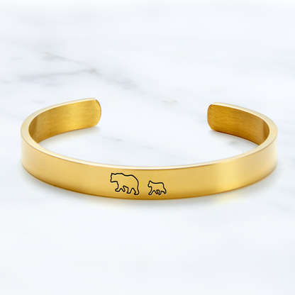 ‘Mama Bear & Her Baby Bears’ Personalised Engraved Bangle