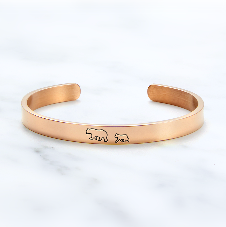 ‘Mama Bear & Her Baby Bears’ Personalised Engraved Bangle