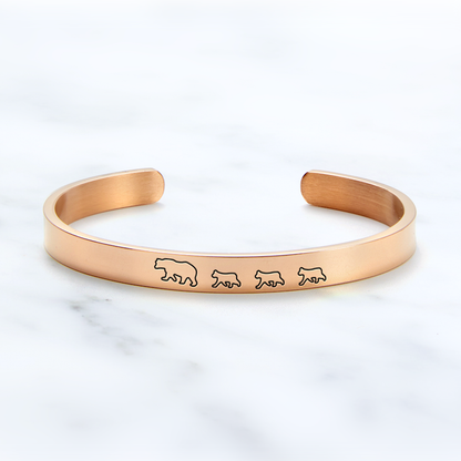 ‘Mama Bear & Her Baby Bears’ Personalised Engraved Bangle
