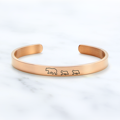 ‘Mama Bear & Her Baby Bears’ Personalised Engraved Bangle