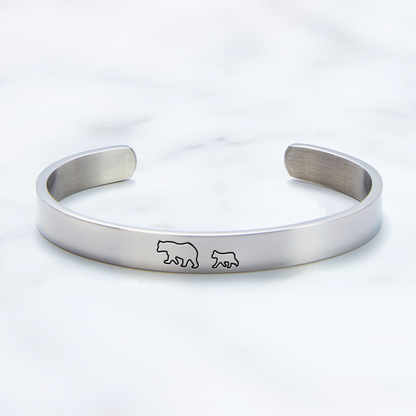 ‘Mama Bear & Her Baby Bears’ Personalised Engraved Bangle