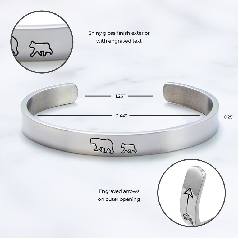 ‘Mama Bear & Her Baby Bears’ Personalised Engraved Bangle