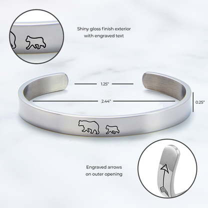 ‘Mama Bear & Her Baby Bears’ Personalised Engraved Bangle