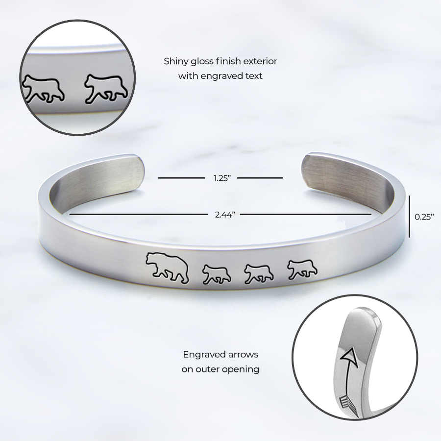 ‘Mama Bear & Her Baby Bears’ Personalised Engraved Bangle