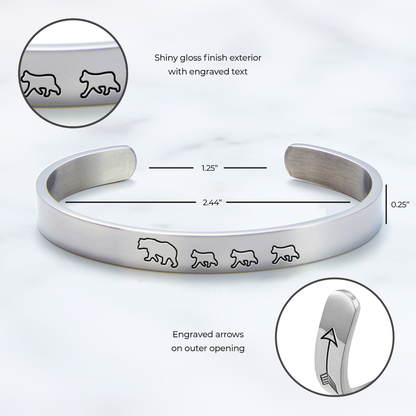 ‘Mama Bear & Her Baby Bears’ Personalised Engraved Bangle