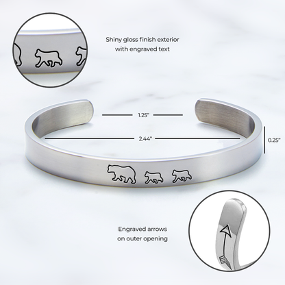 ‘Mama Bear & Her Baby Bears’ Personalised Engraved Bangle