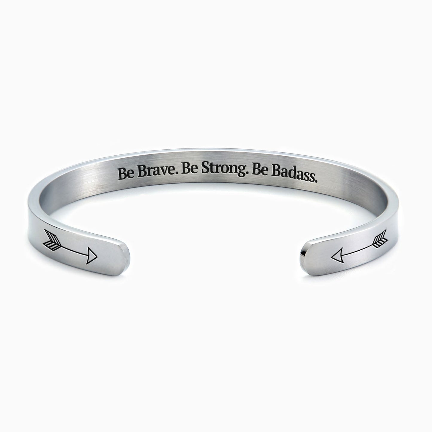 Be Brave. Be Strong. Be Badass.’ Personalised Engraved Cuff Bangle