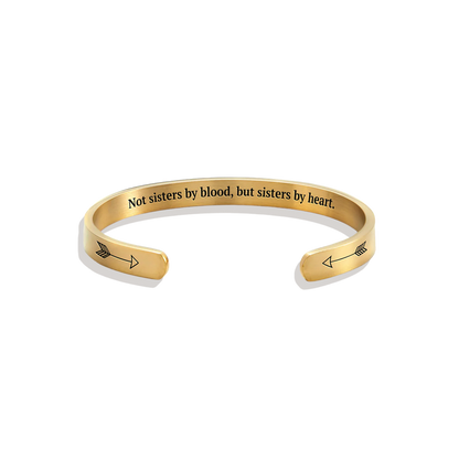 ‘Not Sisters By Blood But Sisters By Heart’ Personalised Engraved Bangle
