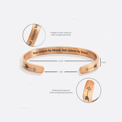 ‘Not Sisters By Blood But Sisters By Heart’ Personalised Engraved Bangle