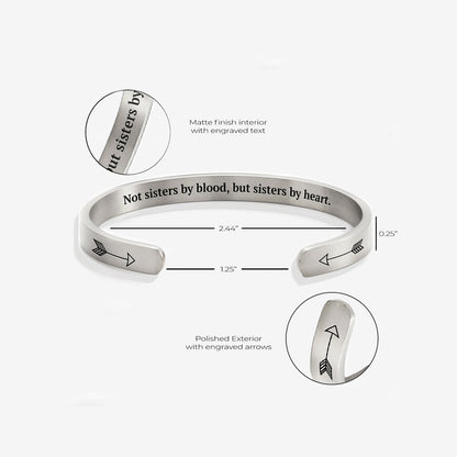 ‘Not Sisters By Blood But Sisters By Heart’ Personalised Engraved Bangle