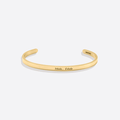 Custom Thin Personalised Engraved Cuff Bangle – Minimalist Bracelet