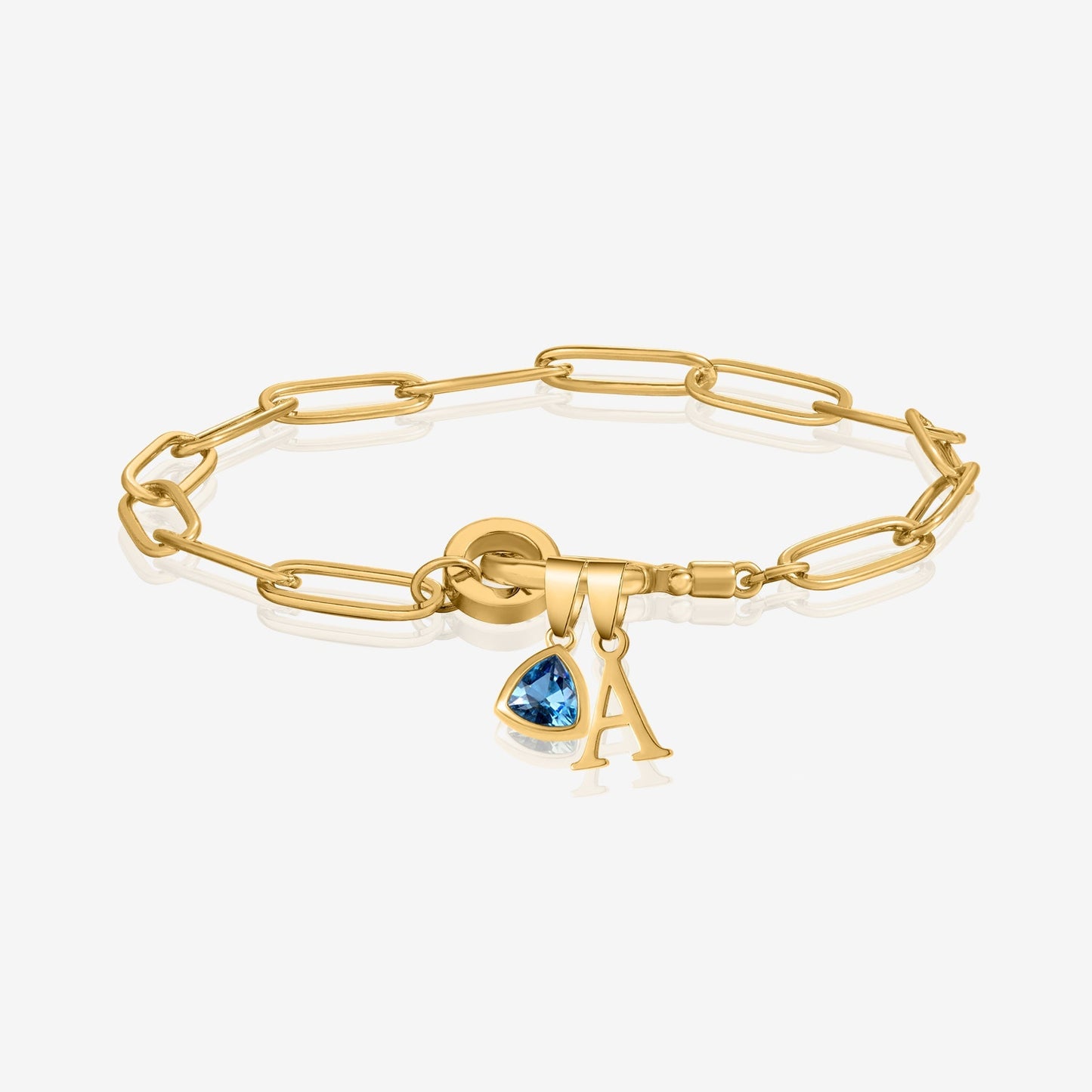 Personalized Birthstone Bracelet with Initial Charm | Customizable Design for Unique Style