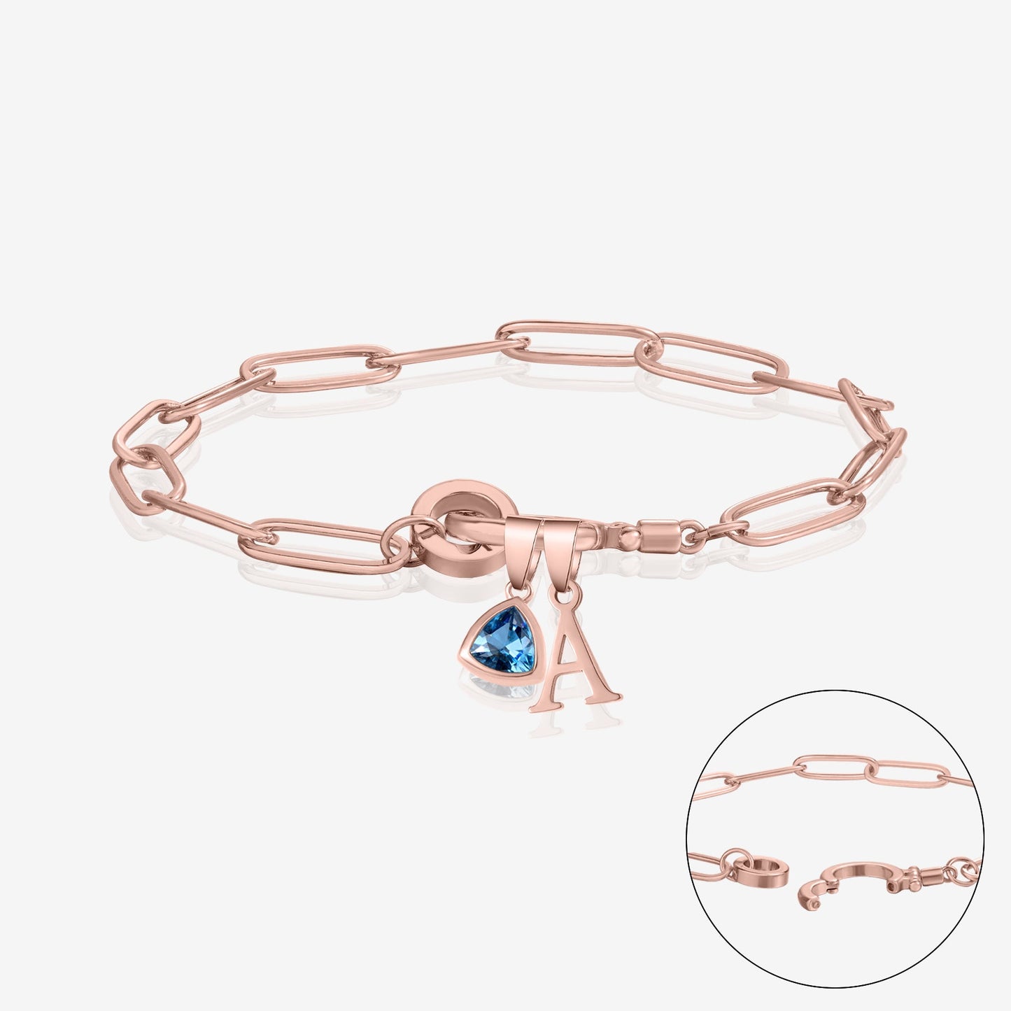 Personalized Birthstone Bracelet with Initial Charm | Customizable Design for Unique Style