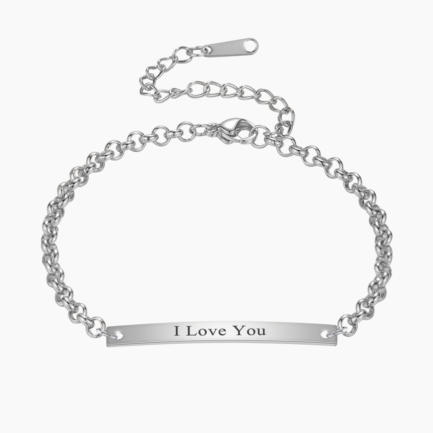 Personalized Engraved Bar Bracelet | Custom Name Jewelry with Adjustable Fit for Unique Gift Giving