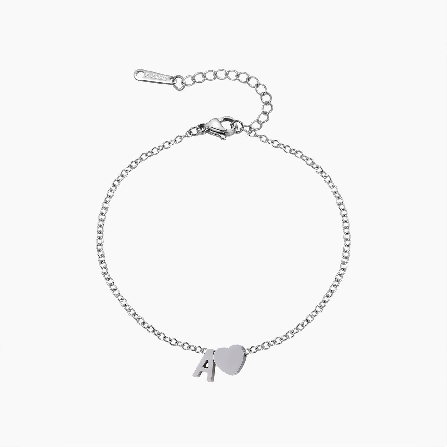 Personalized Heart Bracelet | Custom Initial Jewelry with Elegant Design | Meaningful Gift for Loved Ones