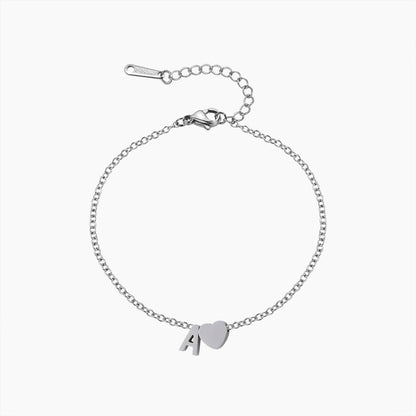 Personalized Heart Bracelet | Custom Initial Jewelry with Elegant Design | Meaningful Gift for Loved Ones