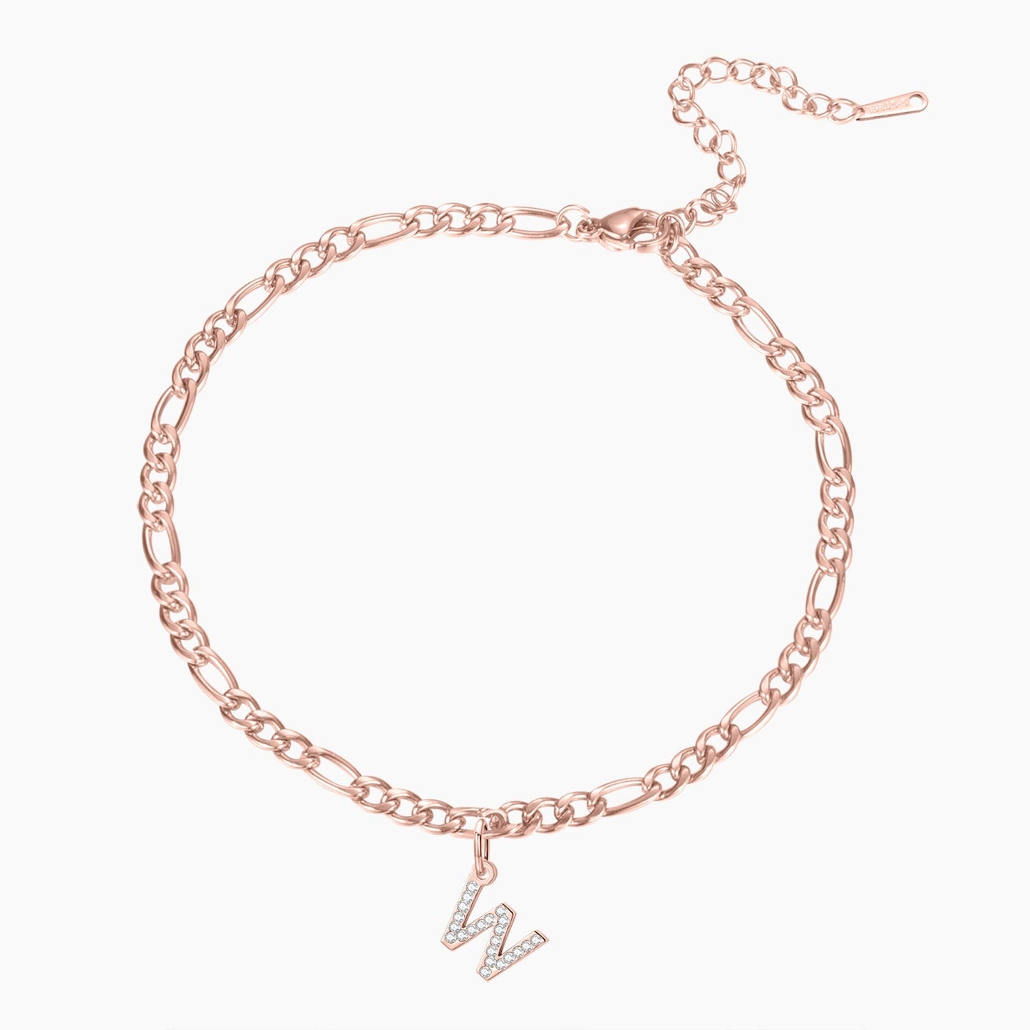 Personalized Iced Letter Bracelet | Figaro Chain for Unique Gifts
