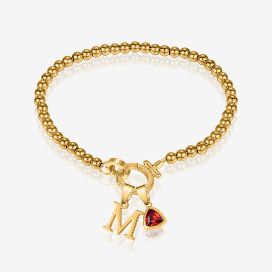Personalized Initial Birthstone Bracelet | Custom Beaded Design for Unique Style