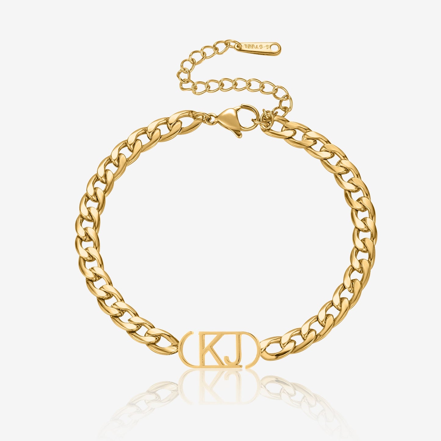 Personalized Initials Bracelet | Customizable XL Cuban Chain for Unique Gifting