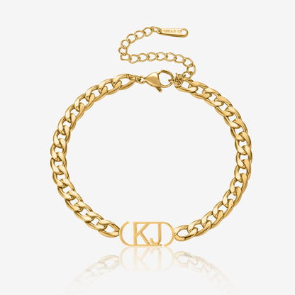 Personalized Initials Bracelet | Customizable XL Cuban Chain for Unique Gifting