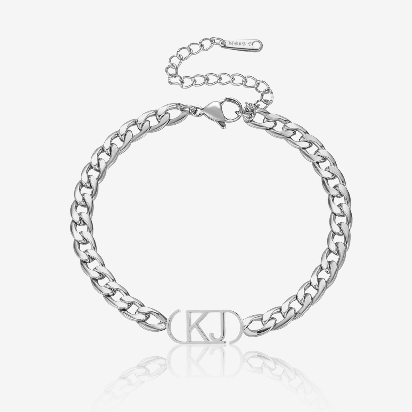 Personalized Initials Bracelet | Customizable XL Cuban Chain for Unique Gifting