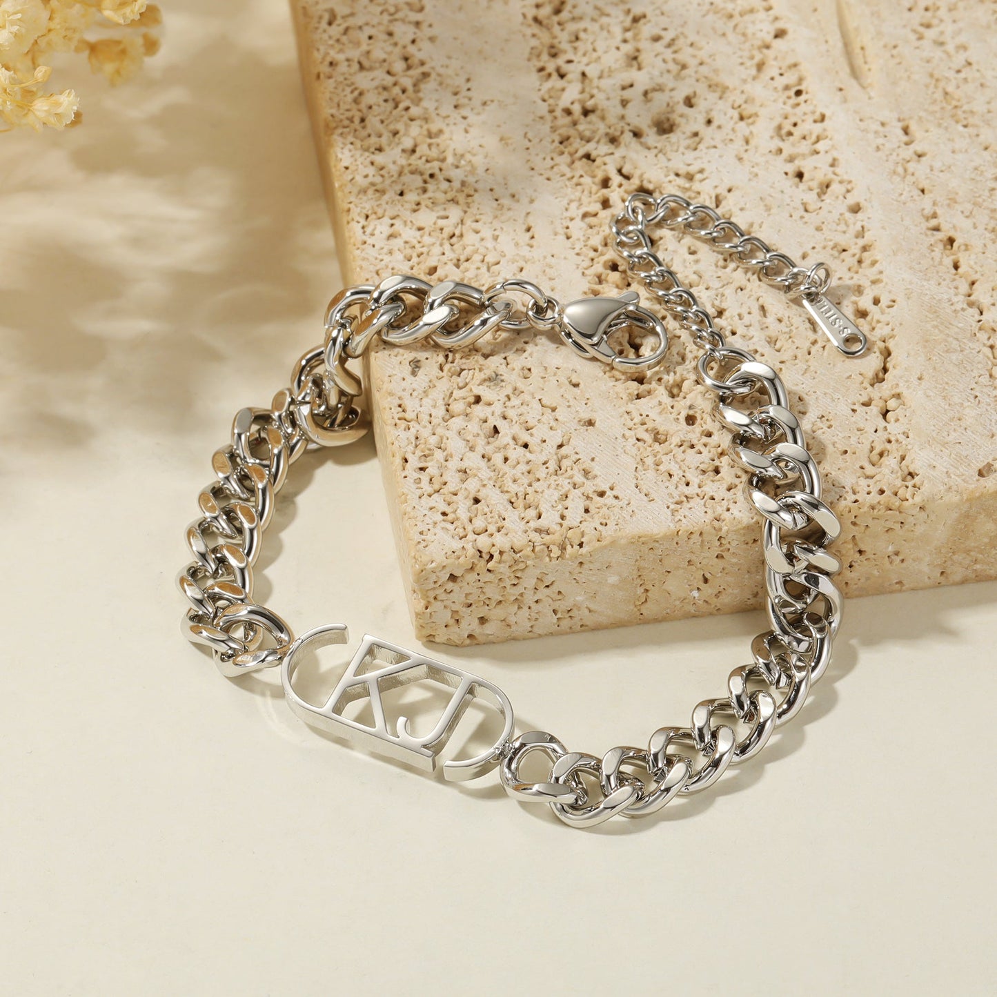 Personalized Initials Bracelet | Customizable XL Cuban Chain for Unique Gifting