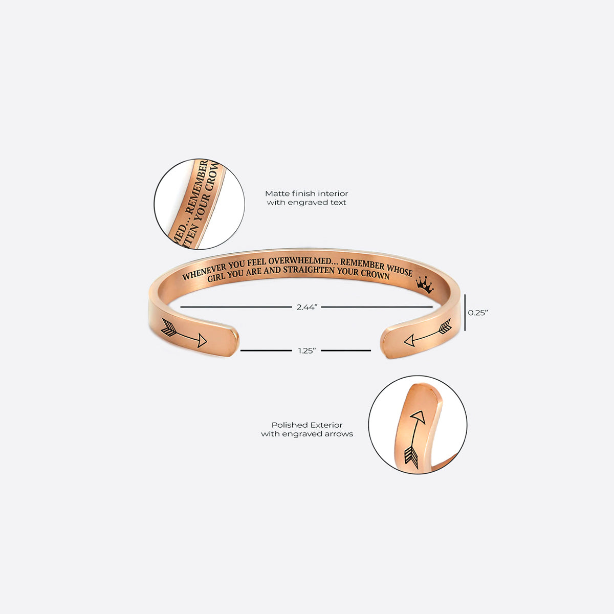 ‘Remember Who You Are’ Personalised Engraved Cuff Bangle