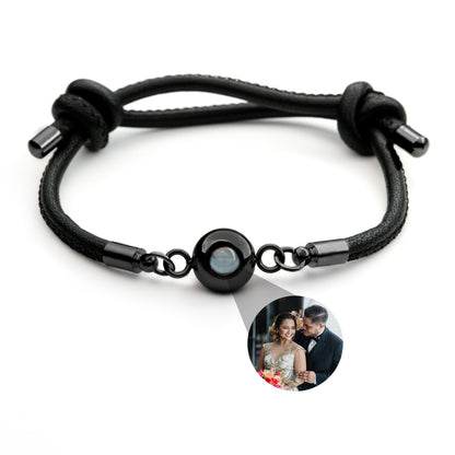 Personalised Photo Projection Bracelet - Leather