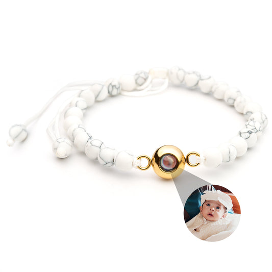 Personalised Photo Bracelet – Pearl Style