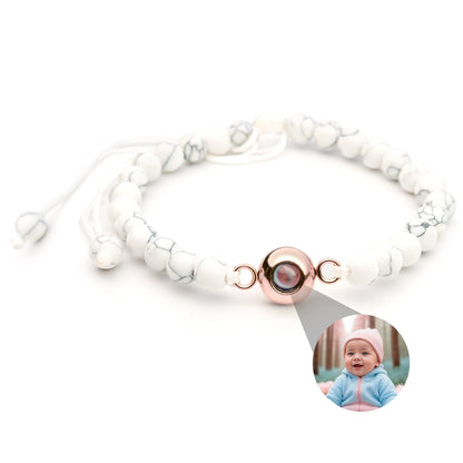 Personalised Photo Bracelet – Pearl Style