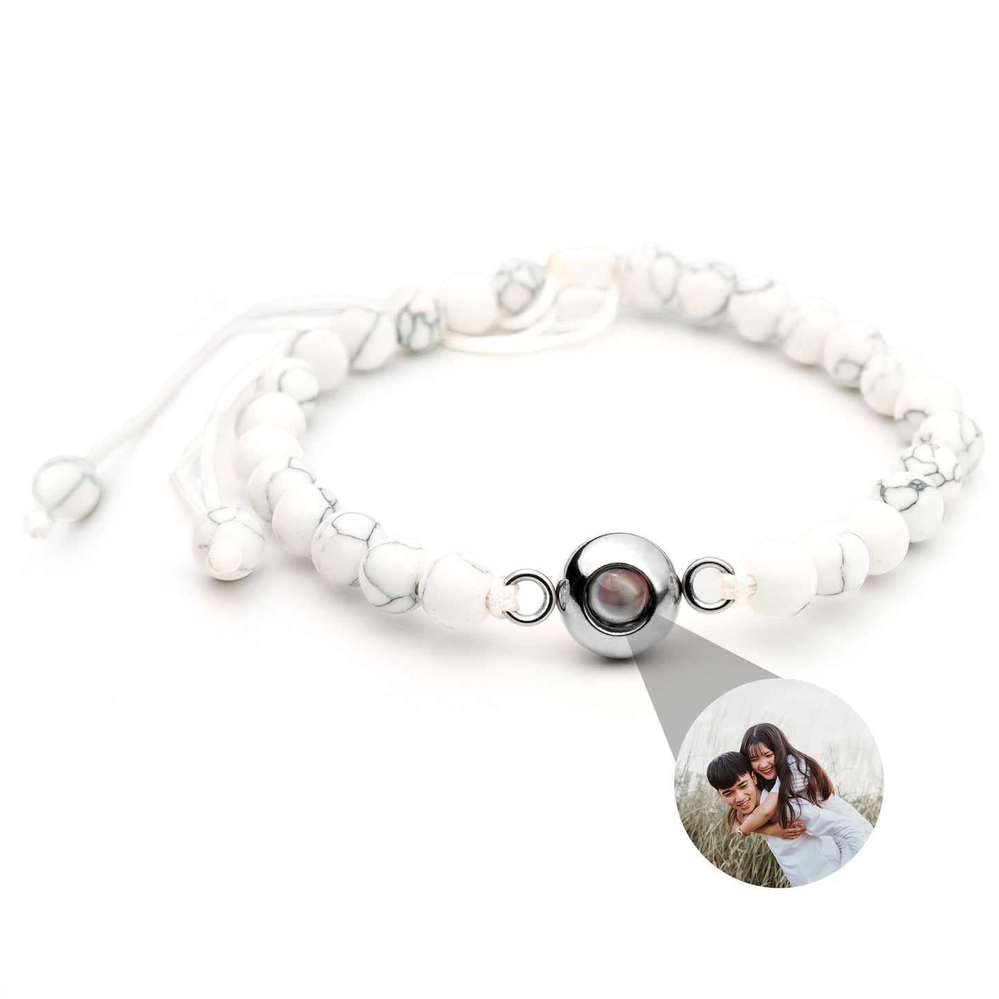 Personalised Photo Bracelet – Pearl Style