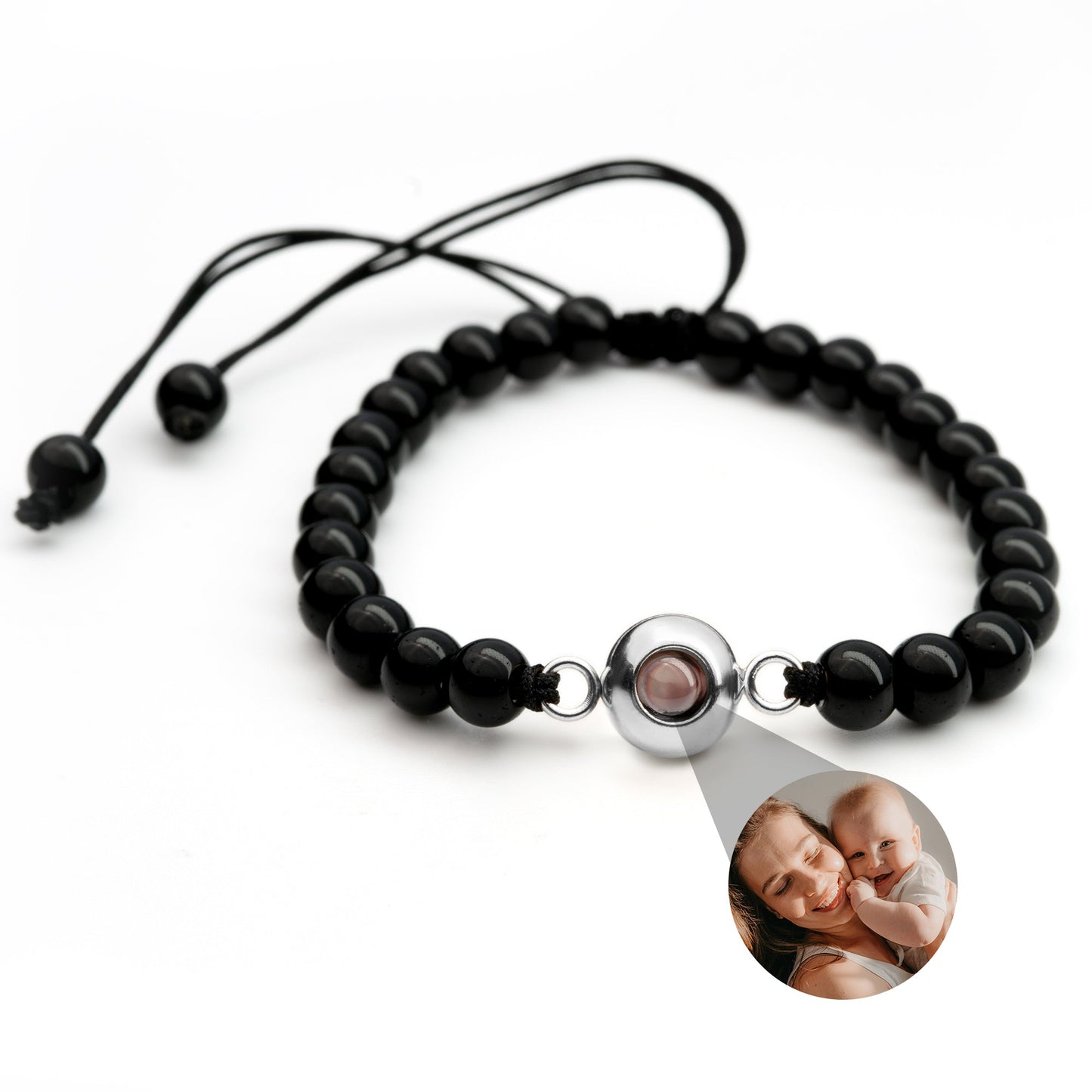 Personalised Photo Bracelet – Pearl Style
