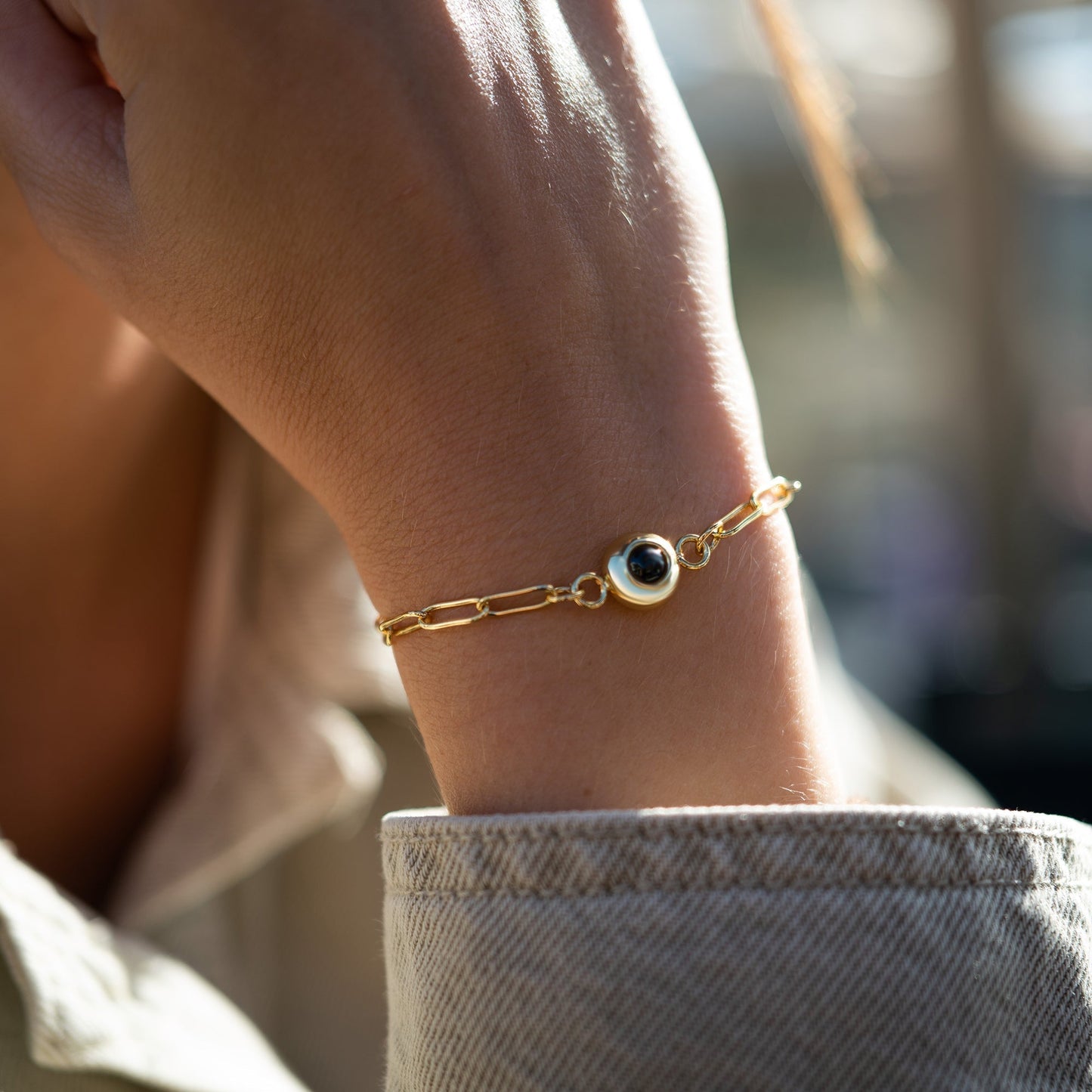 Personalised Photo Bracelet – Paperclip Chain