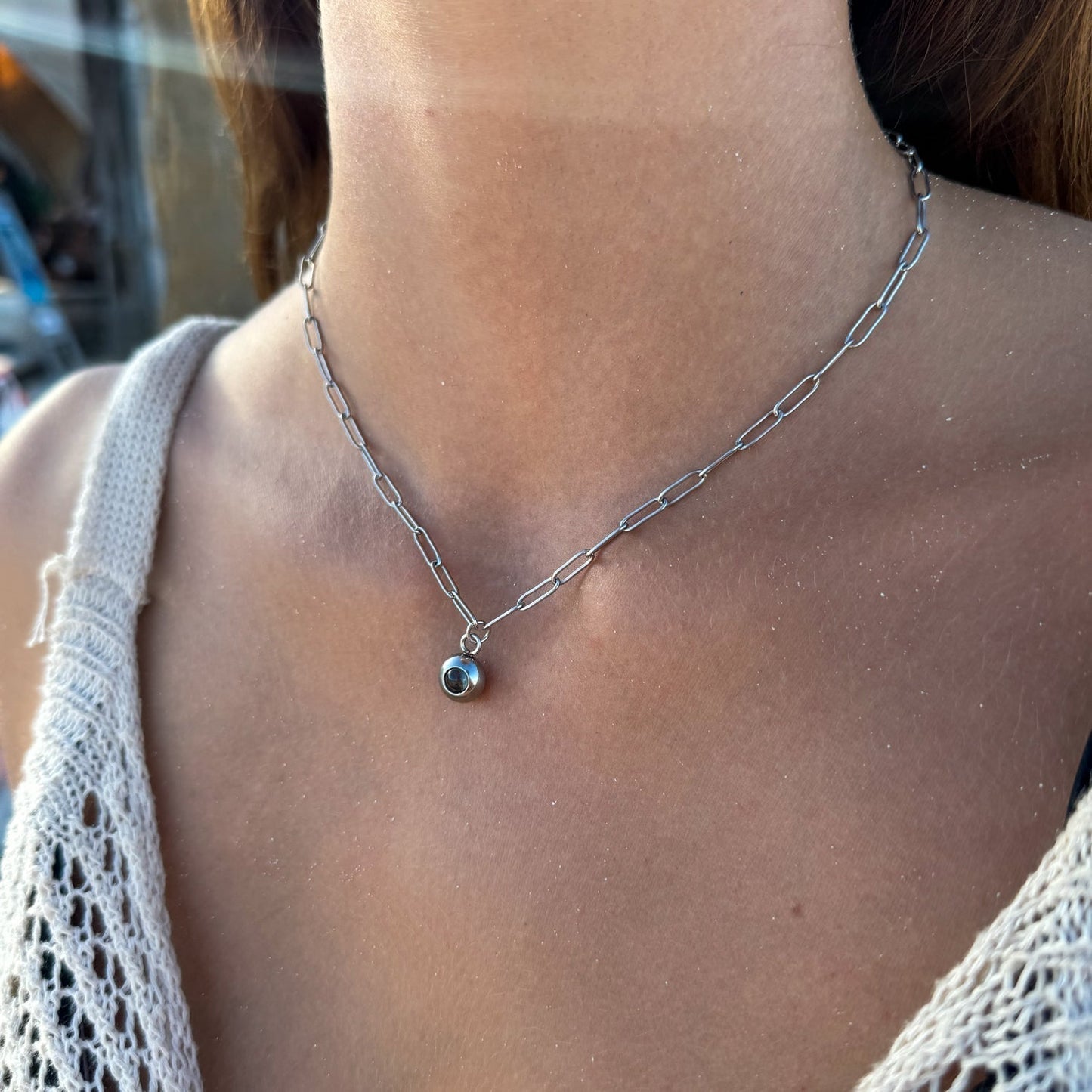 Personalised Photo Necklace – Paperclip Chain