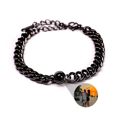 Personalised Photo Bracelet with Your Picture – Cuban Chain Projection Bracelet