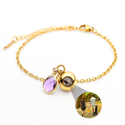 Personalised Photo Bracelet with Birthstone